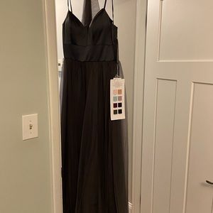 Dark gray bridesmaids dress